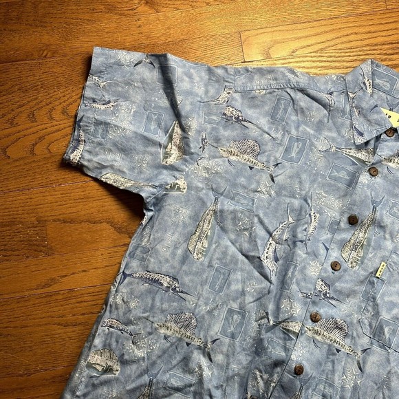 Vintage Koko Island Shirt Men’s XL Made In USA Button Up Hawaiian Fish Blue‎ - Picture 4 of 11